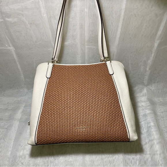 Kate Spade Jackson Straw Triple Compartment Shoulder Bag, EUC - Picture 12 of 16